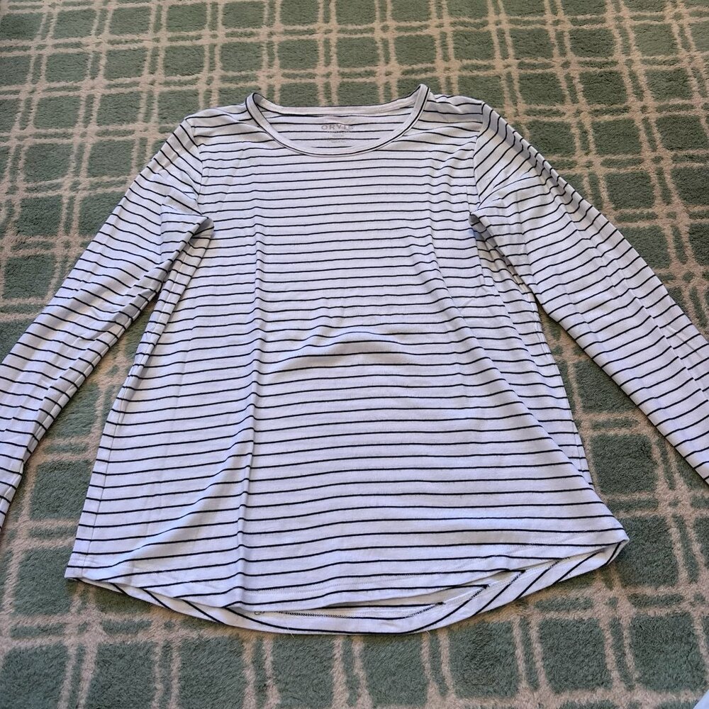 Orvis Striped L/S Tee M